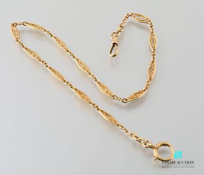 null Vest chain in yellow gold 750 thousandth shuttle links with filigree 
decoration...
