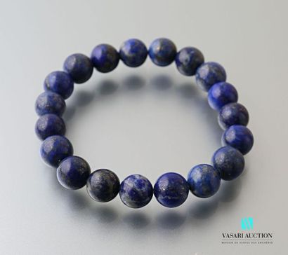null Bracelet sur cordon extensible en perles de lapis lazuli