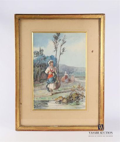 null GIOJA Belisario (1829-1906)
Les Bohémiens
Watercolour
Signed and located Roma...