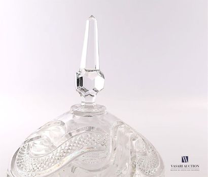 null Set comprising a moulded crystal covered compotier with friezes and interlacing...