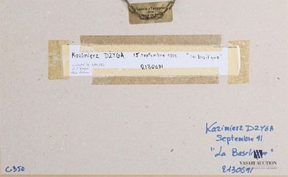  DZYGA Kazimierz (né en 1945) La Basilique Gouache Signée en bas à gauche 18,8 x...