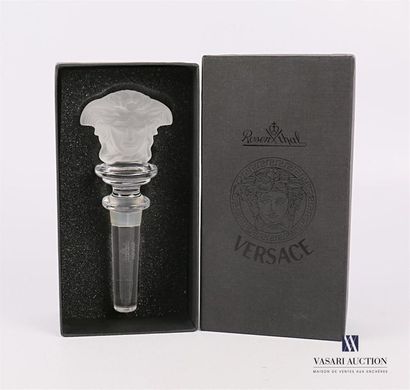 null ROSENTHAL - VERSACE Glass bottle
stopper Rosenthal for Versace with decoration...