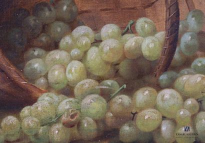 null ELLIVAL Charles Edouard X. (XIXth century) Still
life with grapes and artichoke...