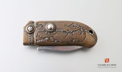 null Couteau rétractable en métal figurant sur une tranche une carte de Chine avec...