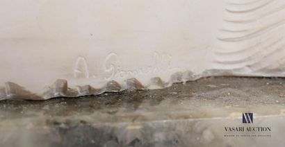null Italian school of the XXth century
Horse
's head Resin on marble base
Signed...