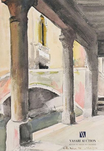 null LEMOIGNE André (1898 - 1987) Venetian 

Bridge Watercolour on paper
Titled and...