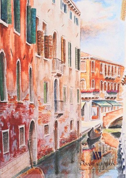 null Modern school of the XXth century
View of Venice 
Watercolour on paper 
Signed...