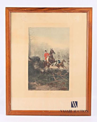 null Set includes two framed pieces: 
- VERNET Carl, after Stable 
Interior Colour
lithograph
36...