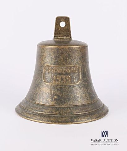 null Cloche en bronze marquée PS GRAF-SPEE 1939
Diam. : 19 cm - Haut. : 19,5 cm