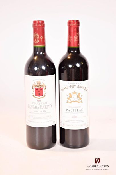 null Lot de 2 bouteilles comprenant :		
1 bouteille	Château GRAND PUY DUCASSE	Pauillac...