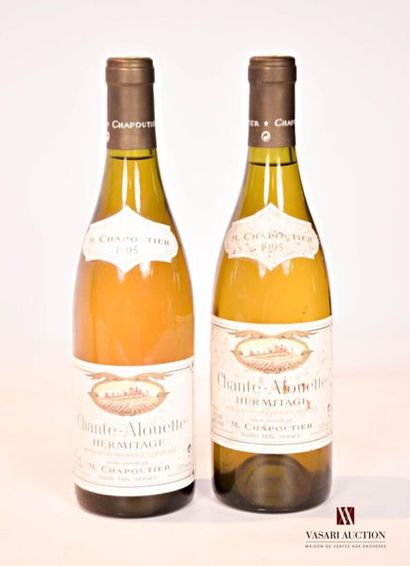 null 2 bouteilles	HERMITAGE blanc Chante Alouette mise Chapoutier		1995
	Et.: 1 un...