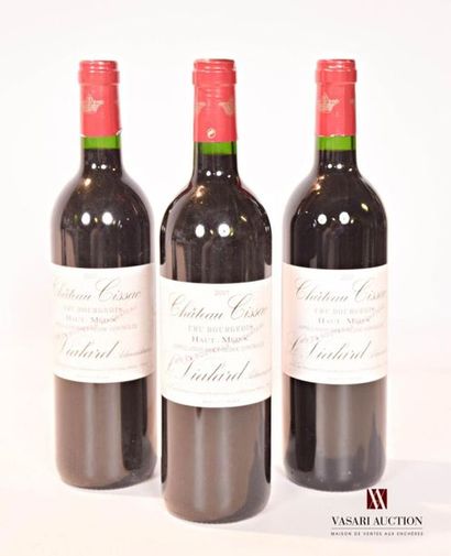 null 3 bouteilles	Château CISSAC	Haut Médoc CB	2001
	Et.: 1 impeccable, 2 tachées....