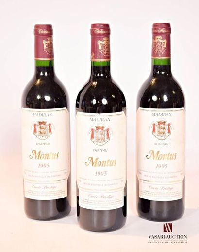 null 3 bottlesMADIRAN mise Château Montus "Cuvée Prestige"1995Et
. slightly stained...
