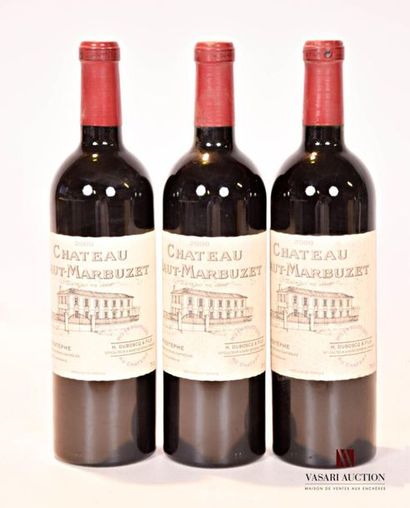 null 3 bouteilles	Château HAUT MARBUZET	St Estèphe	2000
	Et.: 1 à peine tachée, 2...