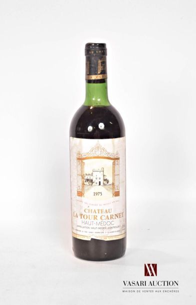 null 1 bouteille	Château LA TOUR CARNET	Haut Médoc GCC	1975
	Et. fanée, tachée et...