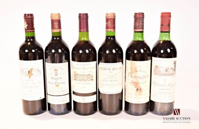 null Lot de 6 bouteilles comprenant :		
1 bouteille	Château LA BÉCASSE	Pauillac	2006
1...
