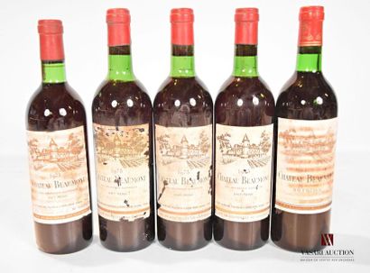 null 5 bouteilles	Château BEAUMONT	Haut Médoc CB	
	1 blle de 1979, 3 blles de 1975,...