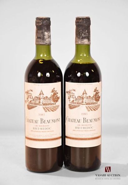 null 2 bouteilles	Château BEAUMONT	Haut Médoc CB	1983
	Et. excellentes. N : 1 tout...