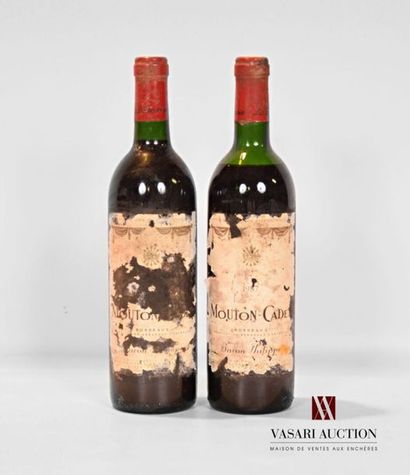 null 2 bouteilles	MOUTON CADET	Bordeaux mise nég.	1987
	1 supposée 1987. Et. fanées...