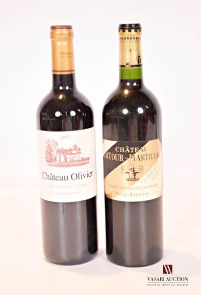 null Lot de 2 bouteilles comprenant :		
1 bouteillle	Château LATOUR MARTILLAC	Graves...