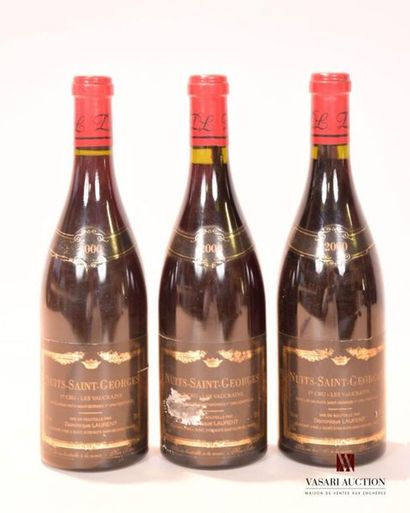 null 3 bouteilles	NUITS St GEORGES 1er Cru Les Vaucrains mise D. Laurent nég.		2000
	Et.:...