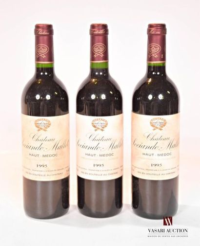 null 3 bouteilles	Château SOCIANDO MALLET	Haut Médoc	1995
	Et. tachées. N : mi g...