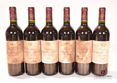 null 6 bouteilles	Château SOCIANDO MALLET	Haut Médoc	1995
	Et.: 2 tachées, 4 très...