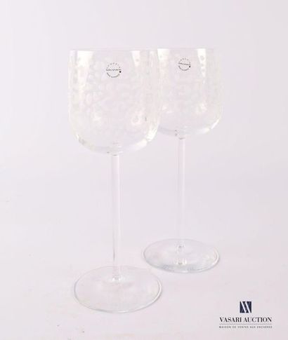 null SALVIATI
Paire de verres à pied en verre de Murano modèle Raindrops, le gobelet...