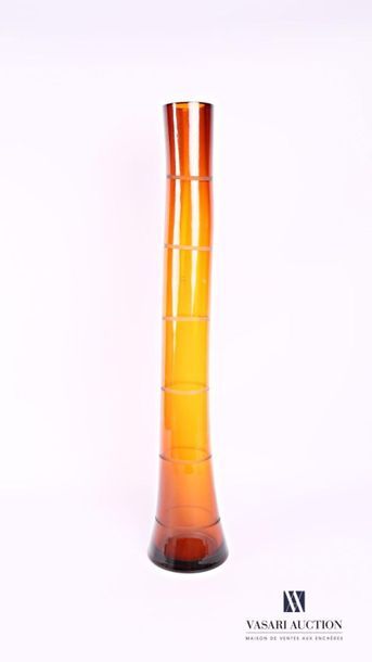 null SALVIATI Tubular
vase soliflore Phuket model in amber coloured glass
Signed...