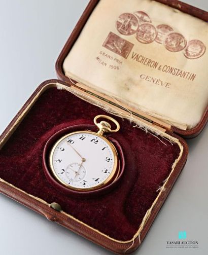 null Vacheron Constantin, striking pocket watch in 750-thousandths yellow gold, white...
