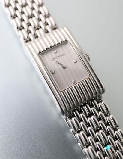 null Boucheron, Reflet lady diamonds, ladies' wristwatch in stainless steel, grey...