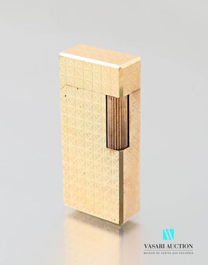 null Flaminaire brand lighter in gilded metal decorated with geometric patterns on...