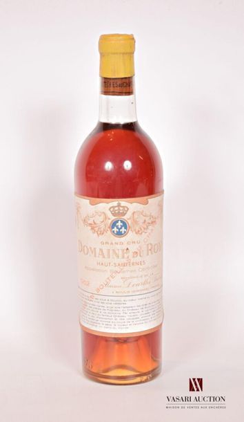 null 1 bouteille	DOMAINE DU ROY	Haut Sauternes	1952
	Et. à peine tachée. N : bas...