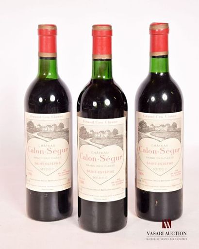 null 3 bouteilles	Château CALON SÉGUR	St Estèphe GCC	1986
	Et. excellentes. N : 2...