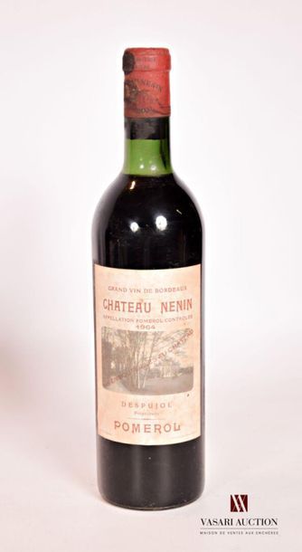 null 1 bouteille	Château NÉNIN	Pomerol	1964
	Et. fanée et tachée. N : limite haut...