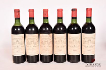null 6 bouteilles	Château LA LAGUNE	Haut Médoc GCC	1962
	Et. plus ou moins tachées....