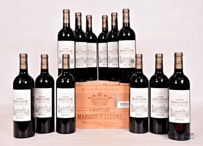 null 12 bouteilles	Chatau MARQUIS D'ALESME 	Margaux GCC	2011
	Présentation et niveau,...