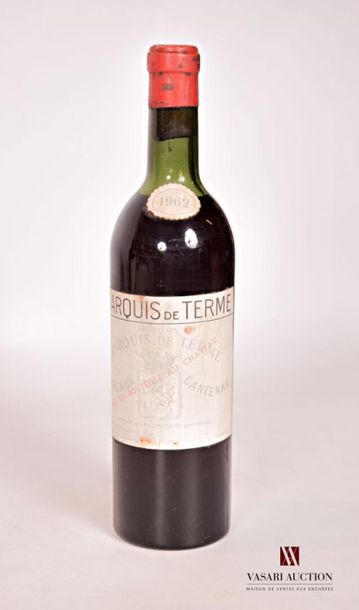 null 1 bouteille	Château MARQUIS DE TERME	Margaux 	1962
	Et. fanée et tachée. N :...