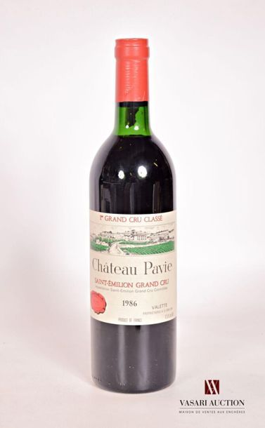 null 1 bouteille	Château PAVIE	St Emilion 1er GCC	1986
	Et. impeccable. N : tout...