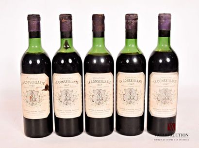 null 5 bouteilles	Château LA CONSEILLANTE	Pomerol	1967
	Et. fanées et tachées. N...