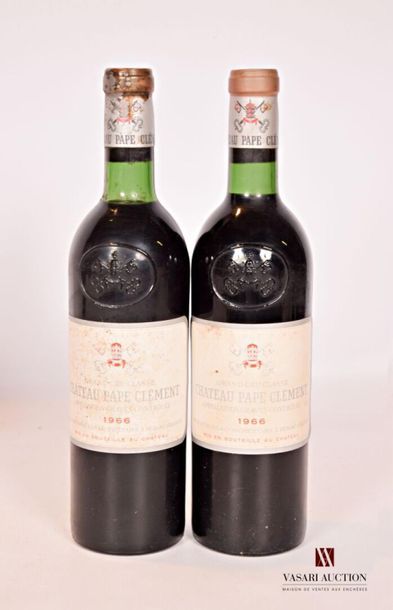 null 2 bouteilles	Château PAPE CLÉMENT	Graves GCC	1966
	Et. fanées et tachées. N...