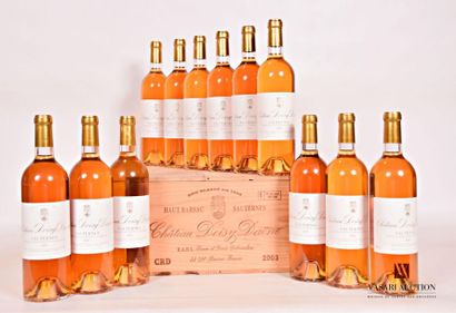 null 12 bouteilles	Château DOISY DAËNE	Sauternes CC	2003
	Et.: 11 excellentes, 1...