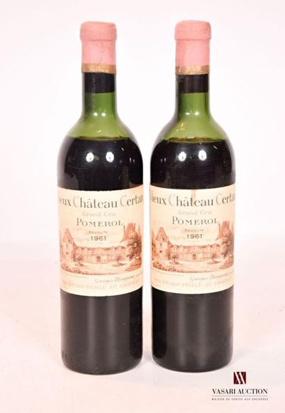 null 2 bouteilles	VIEUX CHÂTEAU CERTAN	Pomerol	1961
	Et.: 1 excellente, 1 un peu...