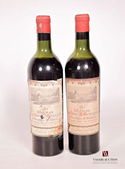 null 2 bouteilles	Château LA TOUR SAINT GEORGES	St Georges St Emilion	1952
	Et. fanées...