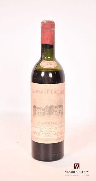 null 1 bouteille	Château LE CAILLOU	Pomerol	1958
	Et. fanée et tachée. N : mi ép...