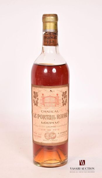 null 1 bouteille	Château LE PORTAIL ROUGE	Loupiac	1950
	Vin de Tête. Et. tachée (1...