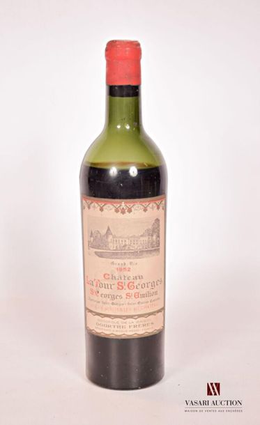 null 1 bouteille	Château LA TOUR SAINT GEORGES	St Georges St Emilion	1952
	Et. fanée...