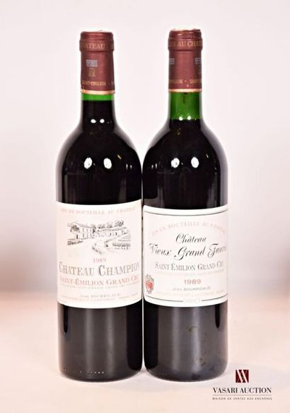 null Lot de 2 blles comprenant :		
1 bouteille	Château CHAMPION	St Emilion GC	1989
1...