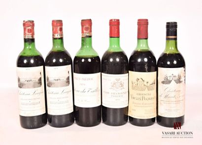 null Lot de 6 blles comprenant :		
1 bouteille	Château VIEUX POURRET	St Emilion	1979
1...
