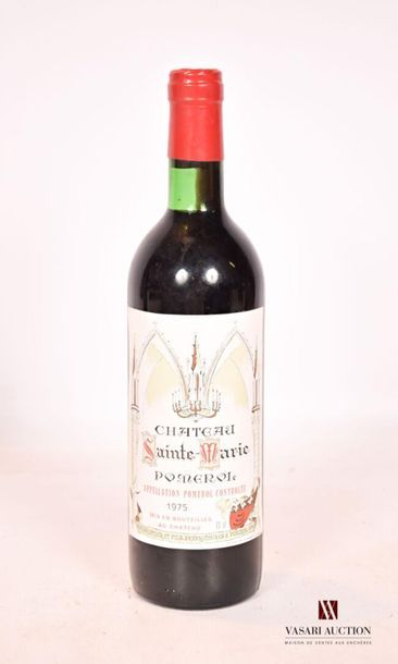 null 1 bouteille	Chäteau SAINTE MARIE	Pomerol	1975
	Et. impeccable. N : bas goulot/...